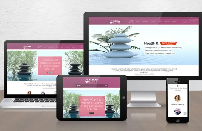 Hijama Sharh responsive website preview